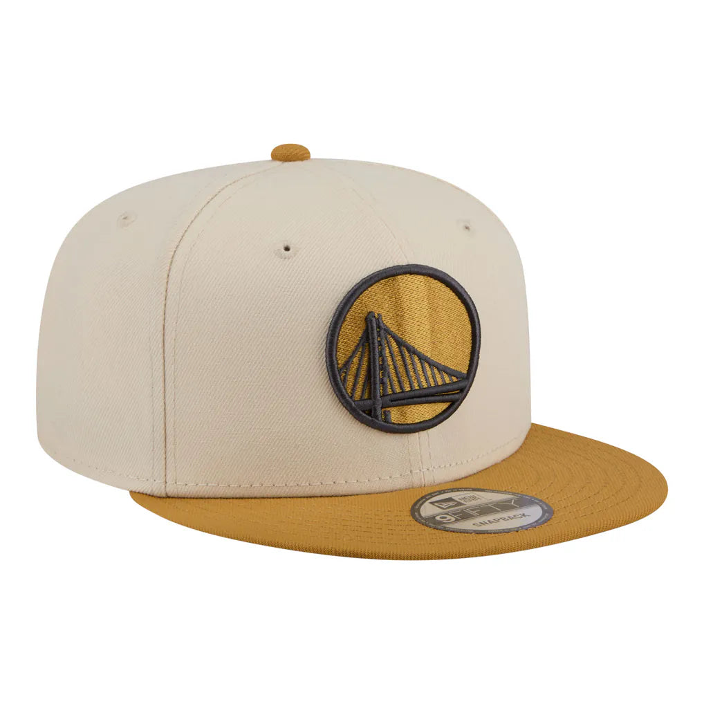Golden State Warriors New Era Two-Tone Color Pack 9FIFTY Snapback Hat - Cream/Tan