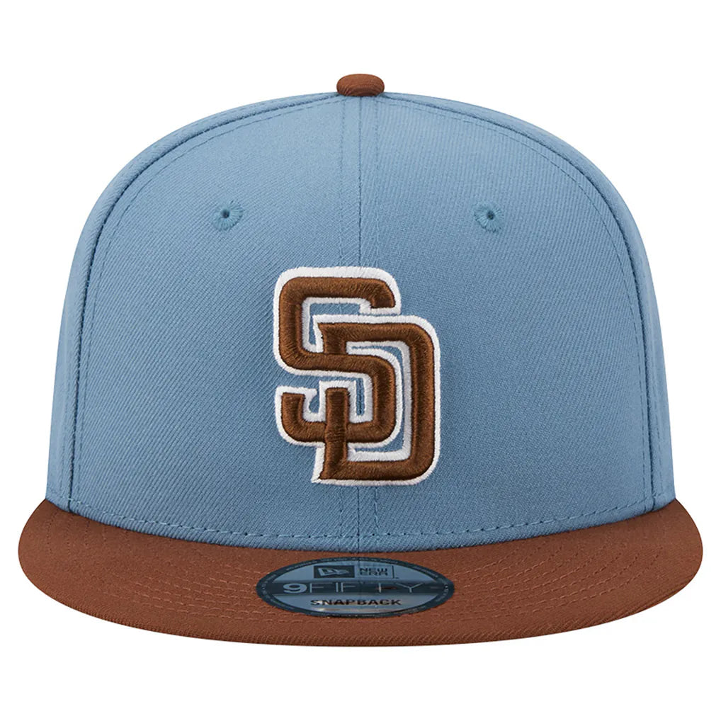 San Diego Padres New Era Color Pack 9FIFTY Snapback Hat - Light Blue/Brown Techwosell