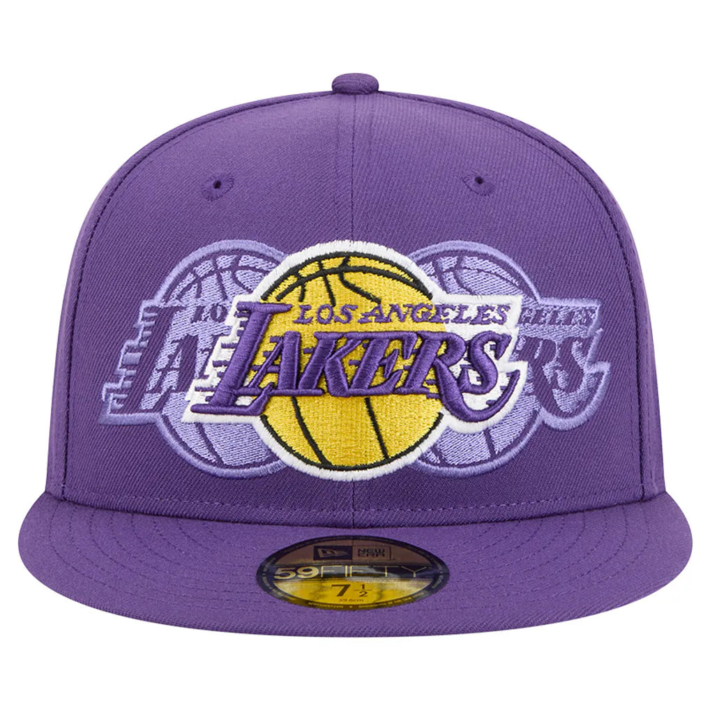 Los Angeles Lakers New Era Tri-Hit 59Fifty Fitted Hat - Purple Techwosell