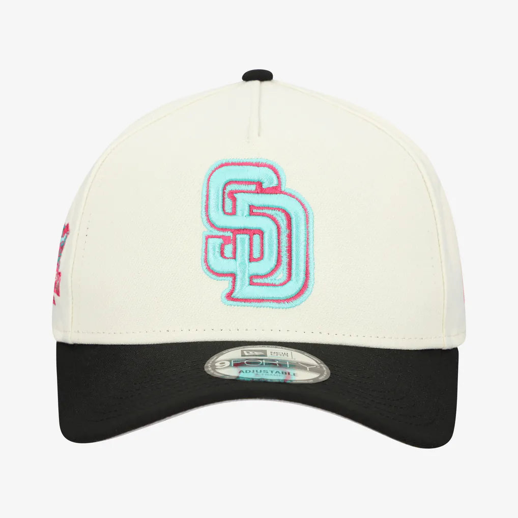 San Diego Padres New Era Stadium Chrome 9FORTY A-Frame Adjustable Hat - Cream Techwosell