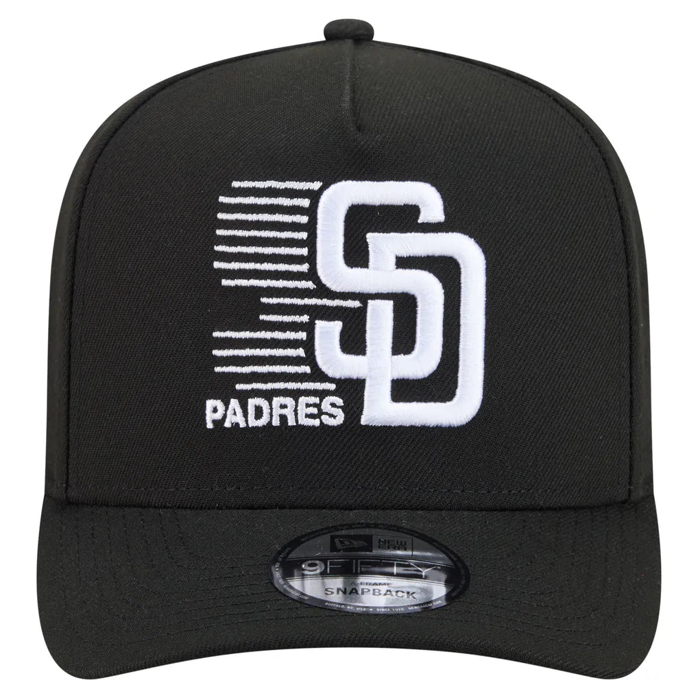 San Diego Padres New Era Motion A-Frame 9FIFTY Snapback Hat - Black