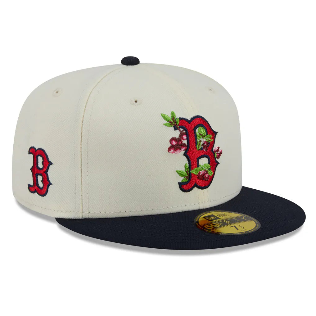 Boston Red Sox New Era Blossom 59FIFTY Fitted Hat - White/Navy