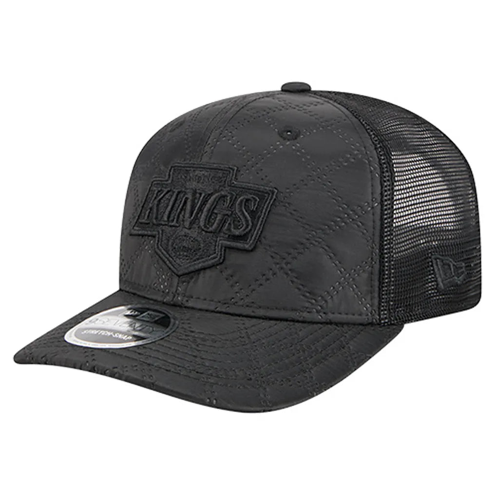 Los Angeles Kings New Era Quilted Nylon 9SEVENTY Adjustable Trucker Hat - Black