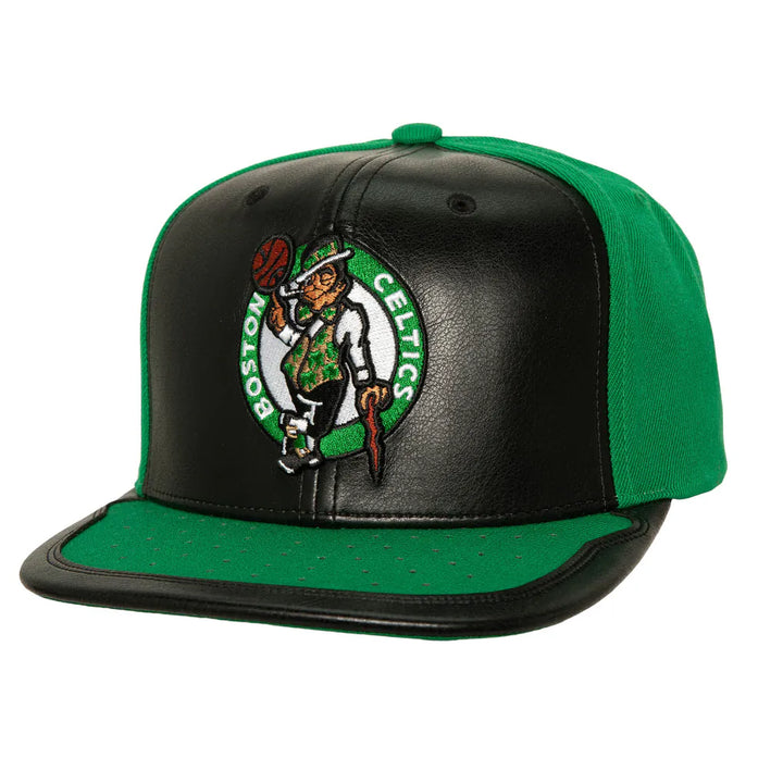 Boston Celtics Mitchell & Ness Day One Snapback Hat - Black/Kelly Green