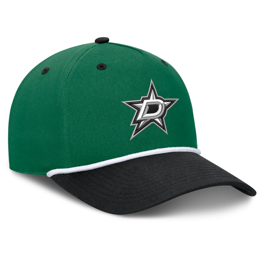 Dallas Stars Fanatics Fundamental Power Play A-Frame Adjustable Hat - Green/Black