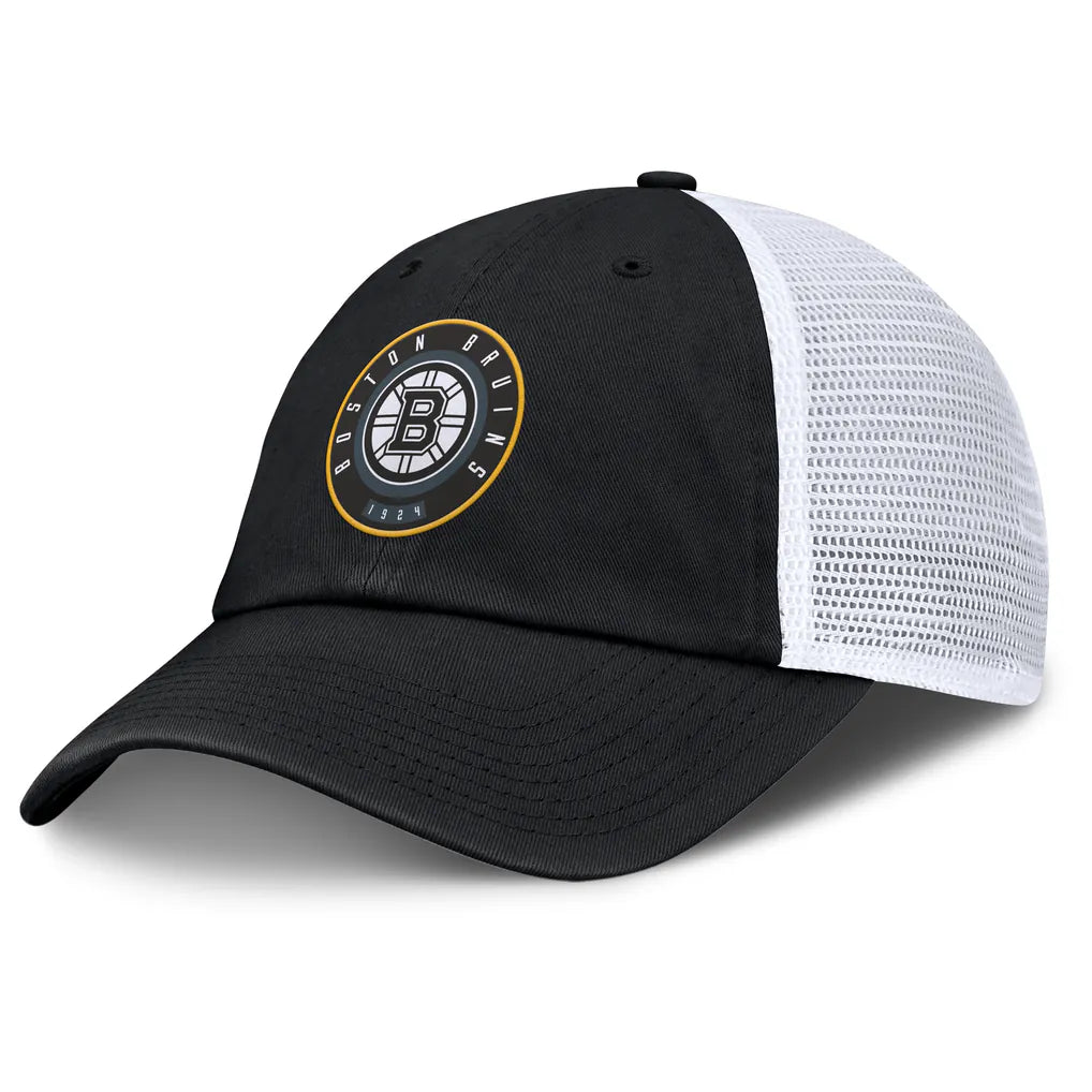 Boston Bruins Fanatics Averie Trucker Adjustable Hat - Black/White Techwosell