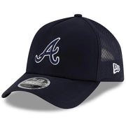 Atlanta Braves New Era 2026 Batting Practice Apex 9FORTY Adjustable Trucker Hat - Navy Techwosell