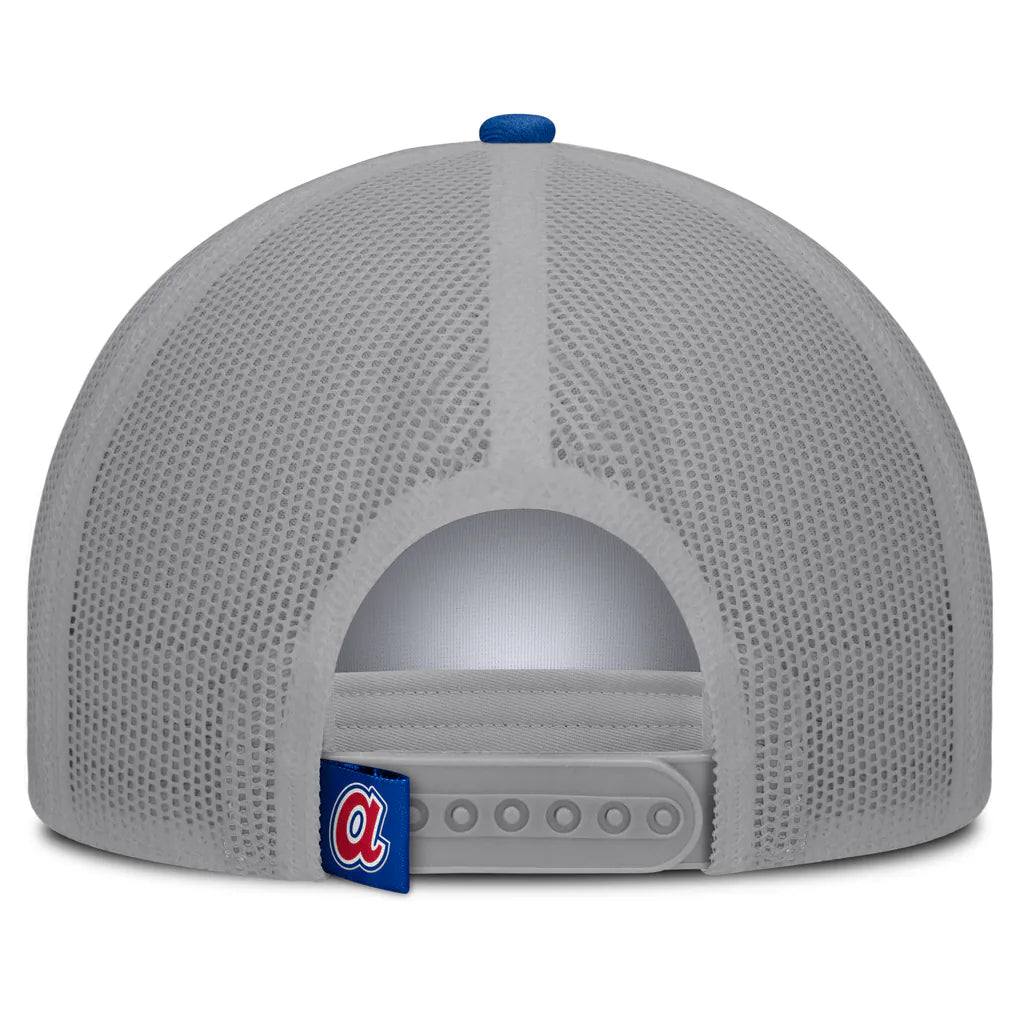 Atlanta Braves Fanatics Designated A-Frame Foam Front Trucker Adjustable Hat - White/Royal