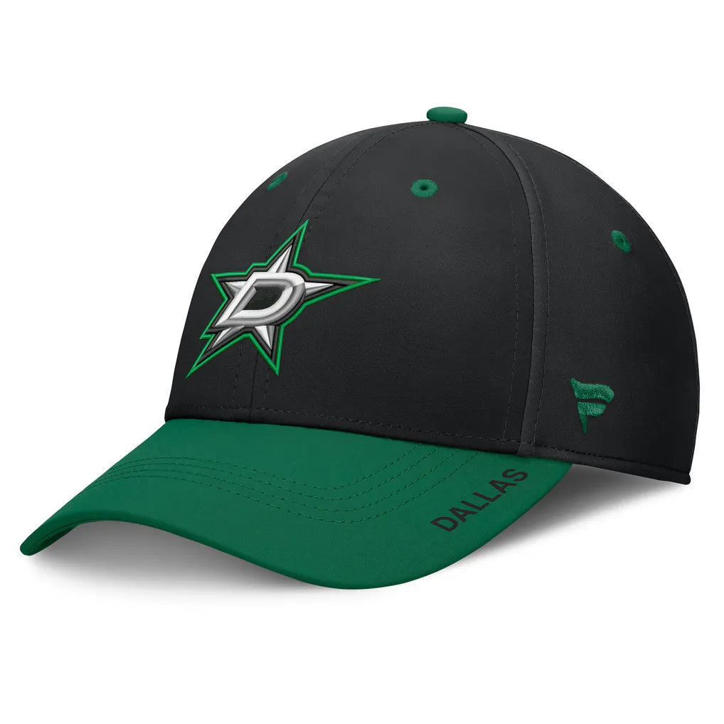 Dallas Stars Fanatics Authentic Pro Rink Stretch Hat - Black/Green