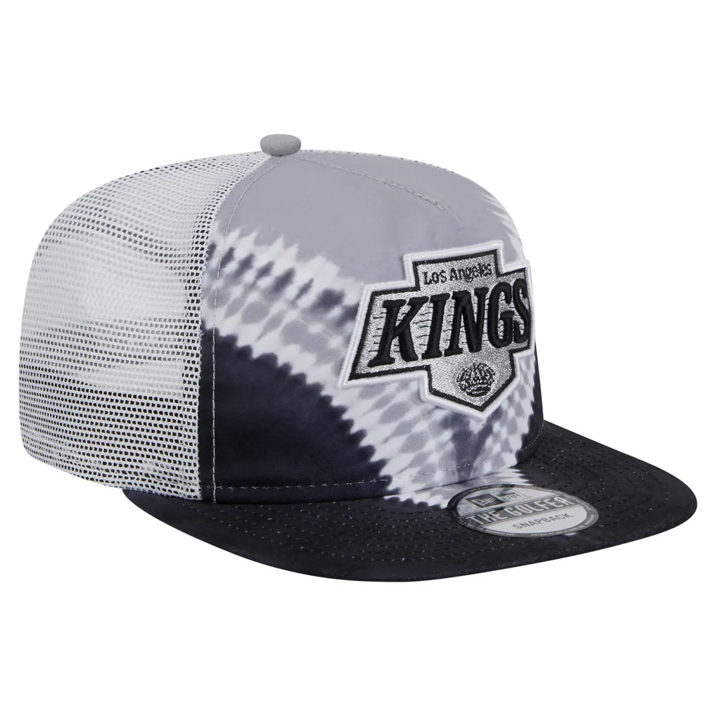 Los Angeles Kings New Era Throwback V-Dye Adjustable Golfer Hat - Black/Silver
