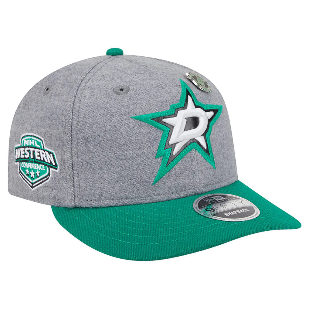 Dallas Stars New Era Wool Pin Low Profile 9FIFTY Snapback Hat - Kelly Green/Green