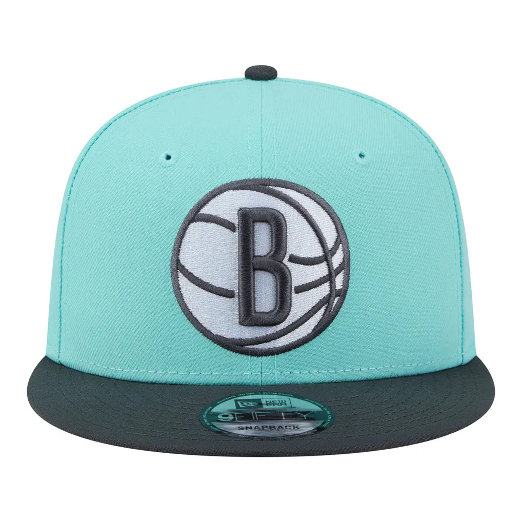Brooklyn Nets New Era Color Pack Two-Tone 9FIFTY Snapback Hat - Turquoise/Charcoal Techwosell