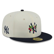 New York Yankees New Era Blossom 59FIFTY Fitted Hat - White/Navy Techwosell