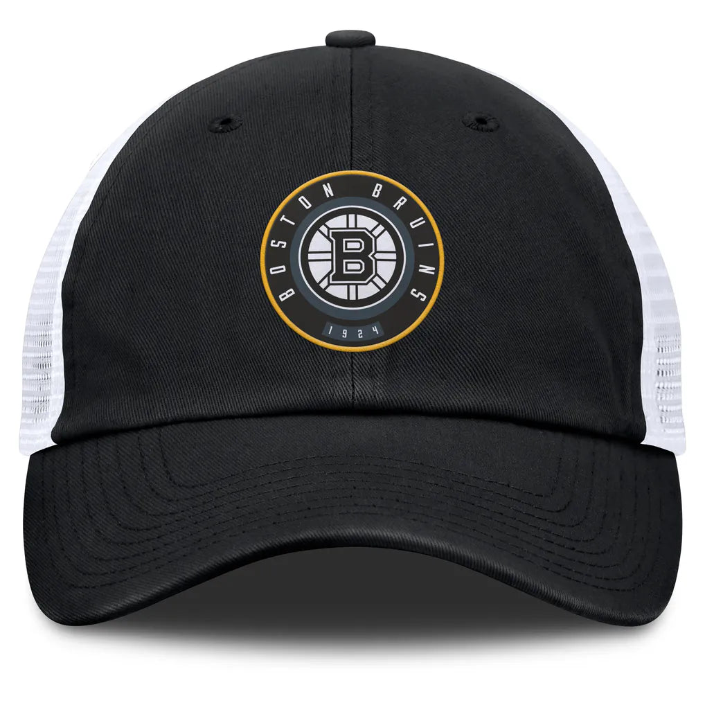 Boston Bruins Fanatics Averie Trucker Adjustable Hat - Black/White Techwosell