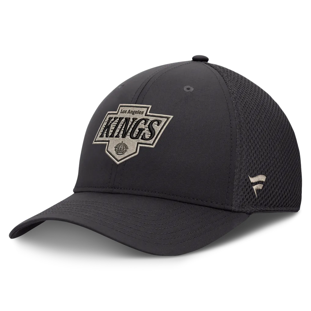 Los Angeles Kings Fanatics Road Meshback Stretch Hat - Charcoal