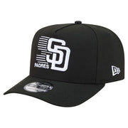 San Diego Padres New Era Motion A-Frame 9FIFTY Snapback Hat - Black Techwosell