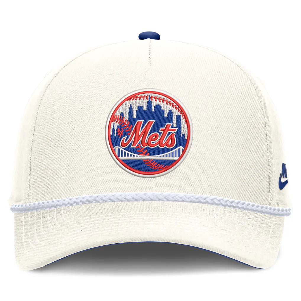 New York Mets Nike Cooperstown Rise Adjustable Hat - Cream Techwosell