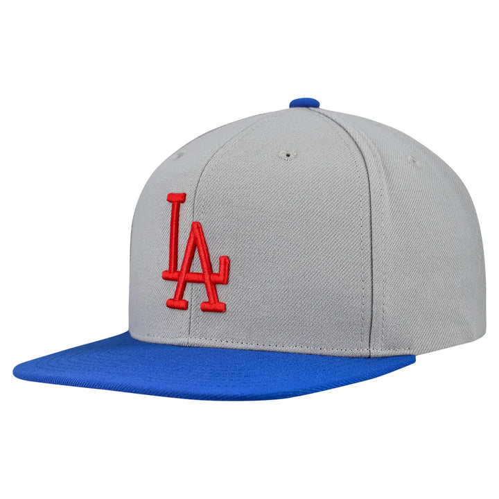 Los Angeles Dodgers Mitchell & Ness Cooperstown Collection Basic Flip Snapback Hat - Gray