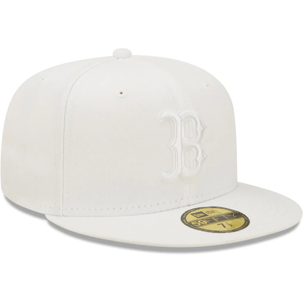 Boston Red Sox New Era White on White 59FIFTY Fitted Hat Techwosell