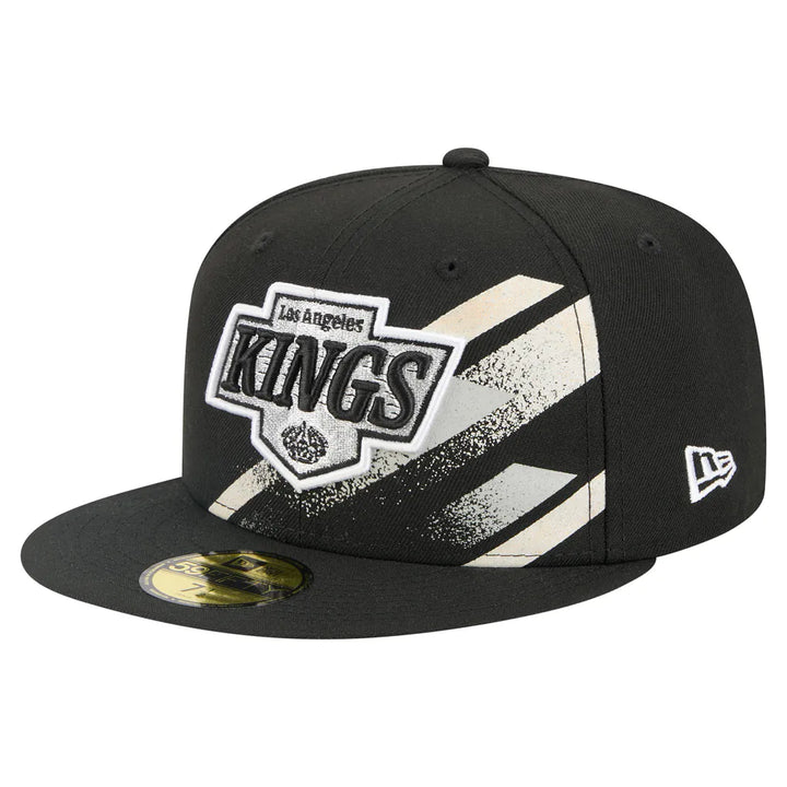 Los Angeles Kings New Era Faded Lines 59FIFTY Fitted Hat - Black