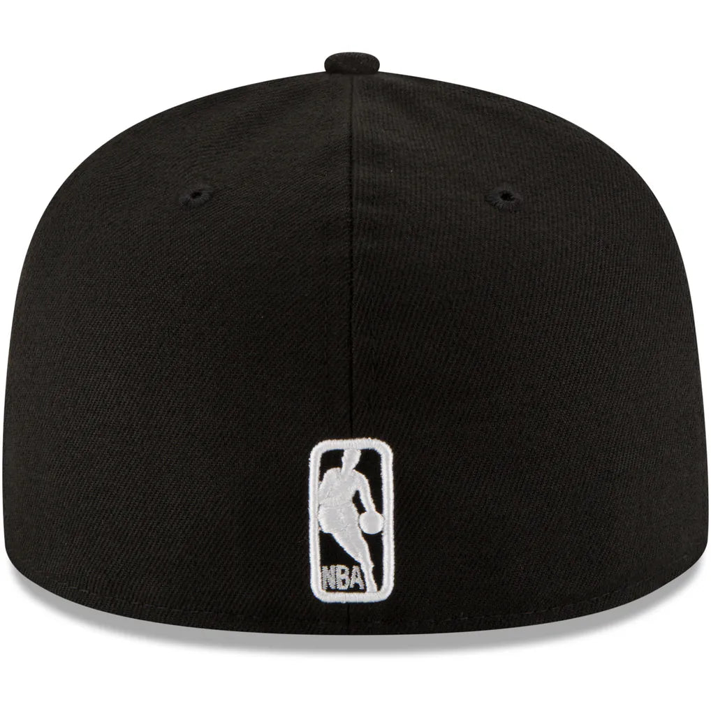 Los Angeles Lakers New Era Black & White Logo 59FIFTY Fitted Hat - Black