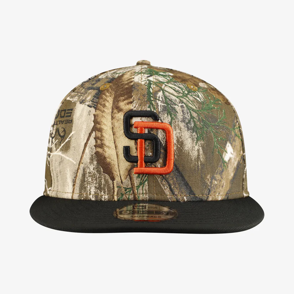 San Diego Padres New Era Realtree Orange Pop 9FIFTY Snapback Hat - Camo