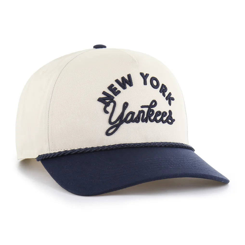 New York Yankees '47 Unisex Rope Script Hitch Adjustable Hat - Natural/Navy