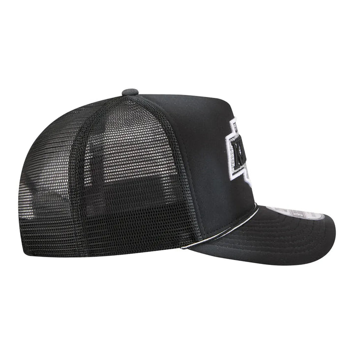 Los Angeles Kings New Era Faded A-Frame 9FIFTY Trucker Snapback Hat - Black