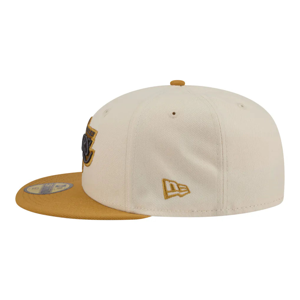 Los Angeles Lakers New Era Two-Tone Color Pack 59FIFTY Fitted Hat - Cream/Tan Techwosell
