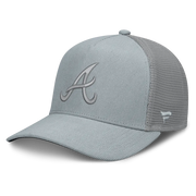 Atlanta Braves Fanatics Corduroy Relief Trucker Adjustable Hat - Gray Techwosell