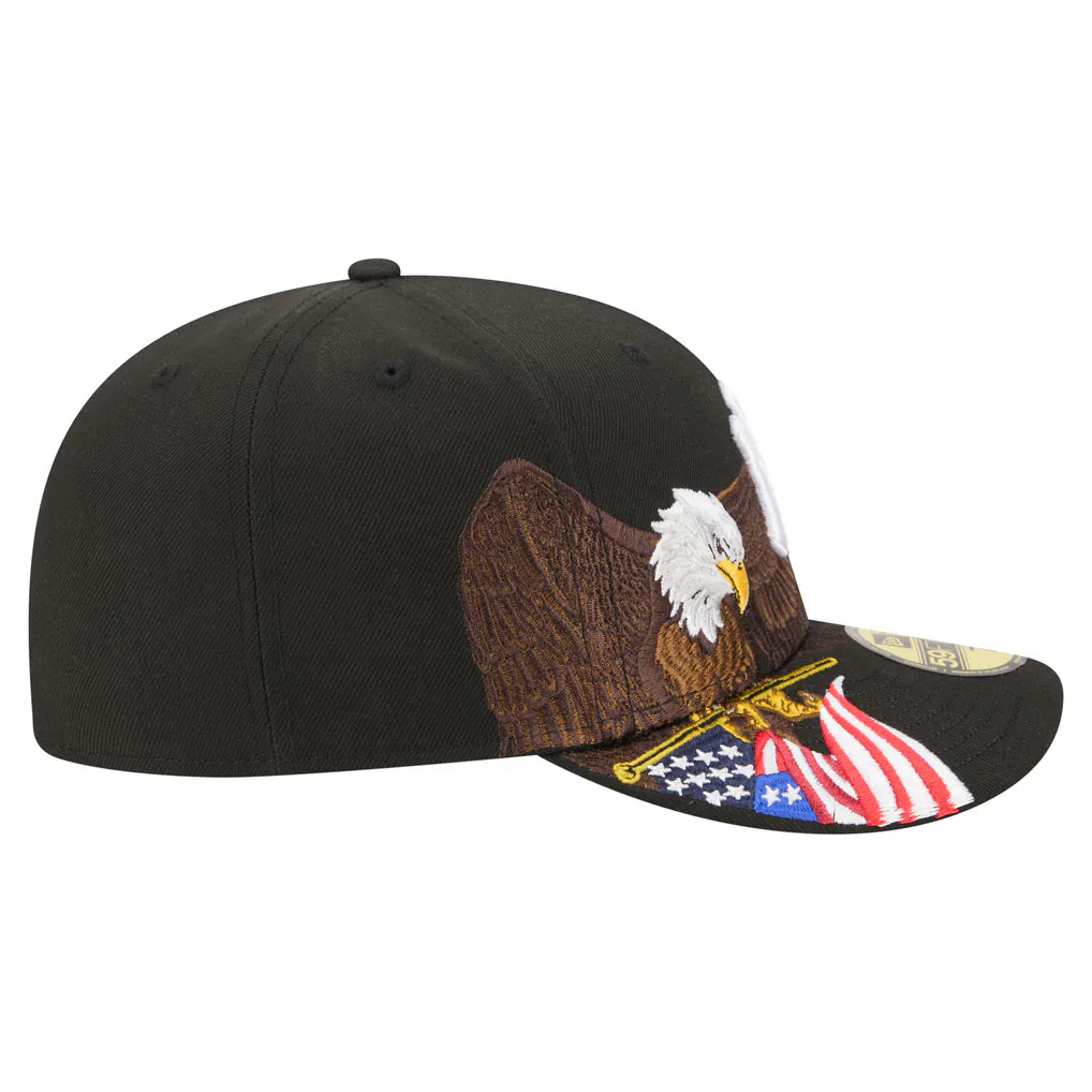 New York Yankees New Era Americana Bald Eagle Pre-Curved 59FIFTY Fitted Hat - Black Techwosell