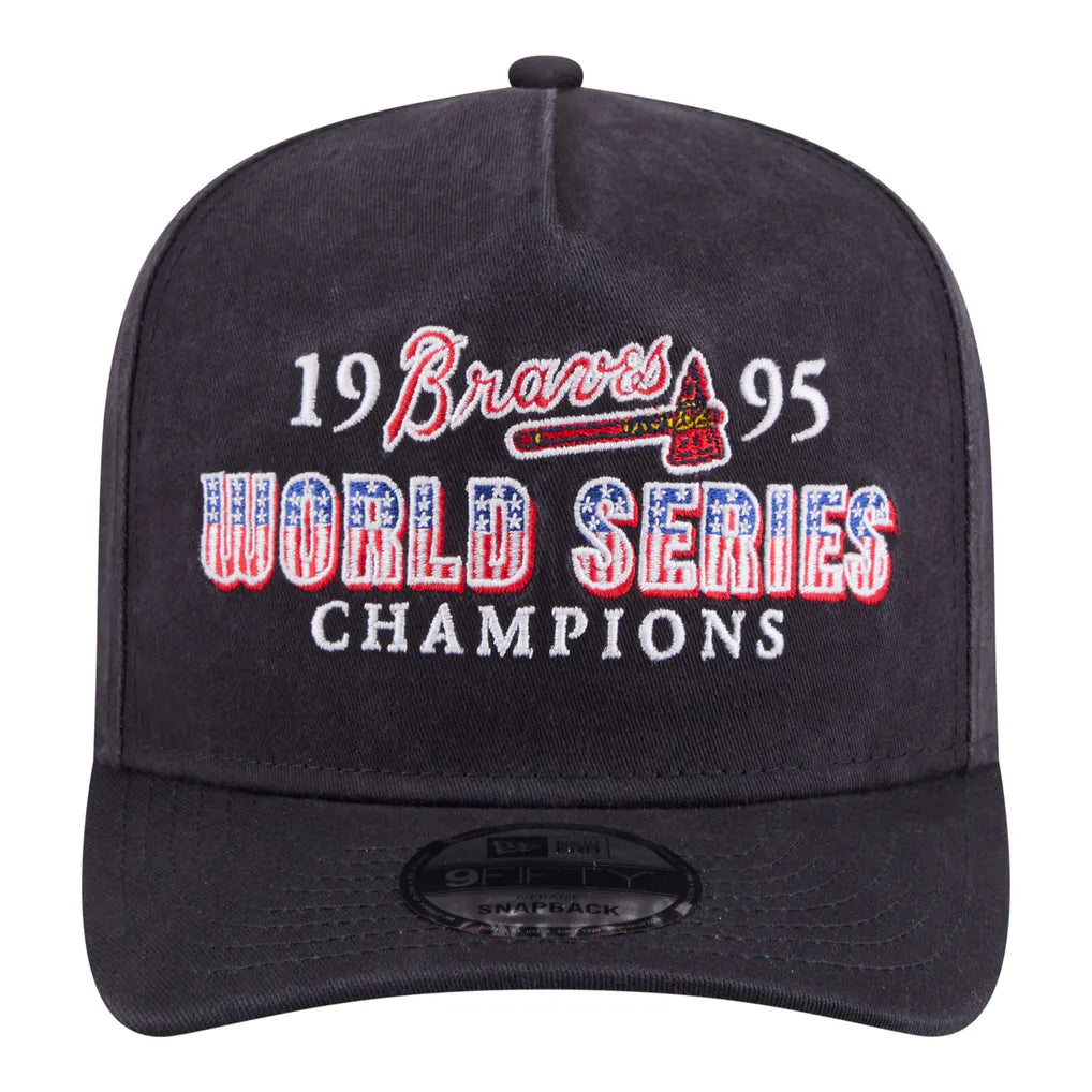 Atlanta Braves New Era 1995 World Series Champions Historic 9FIFTY A-Frame Snapback Hat - Navy Techwosell