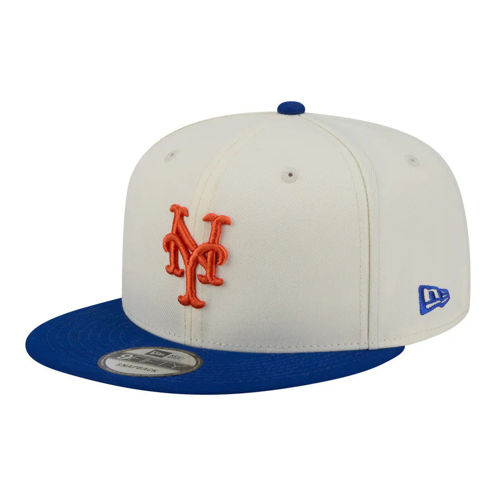 New York Mets New Era Localized 9FIFTY Snapback Hat - Cream/Royal