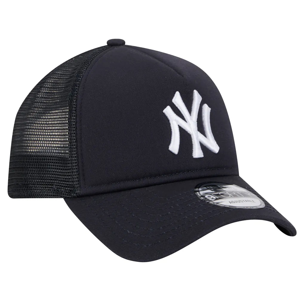 New York Yankees New Era 9FORTY A-Frame Trucker Adjustable Hat - Navy
