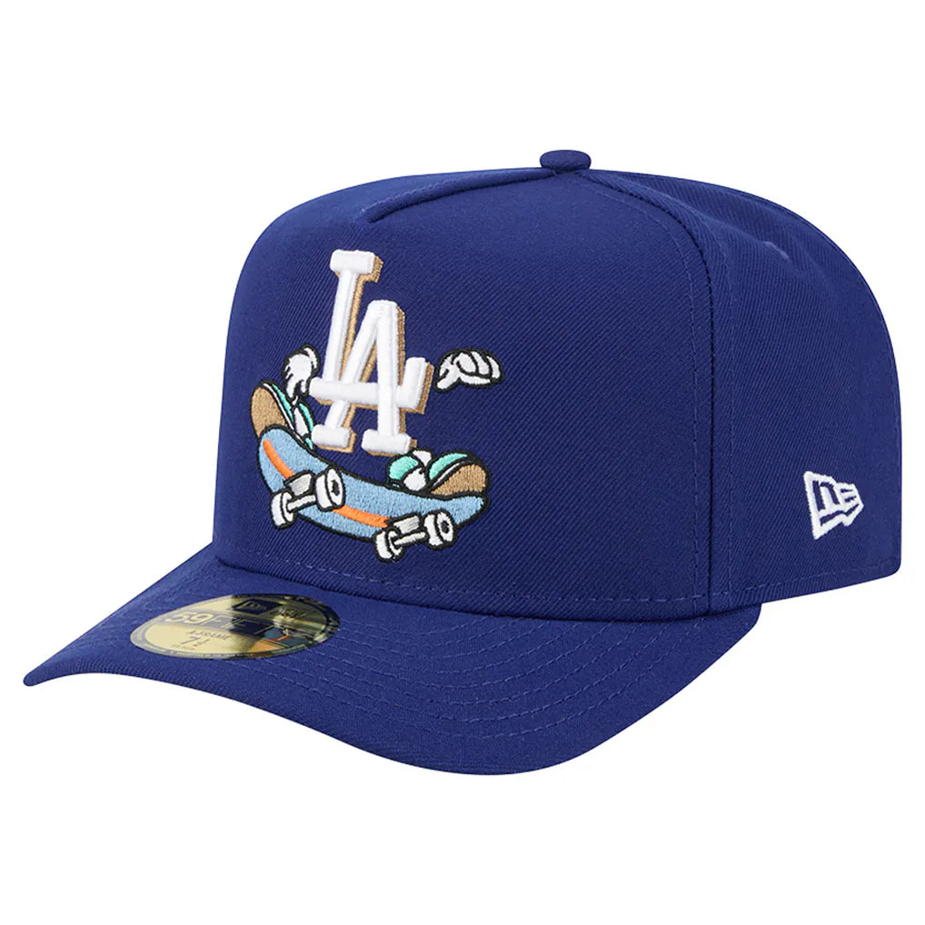 Los Angeles Dodgers New Era Cartoon A-Frame 59FIFTY Fitted Hat - Dark Blue Techwosell