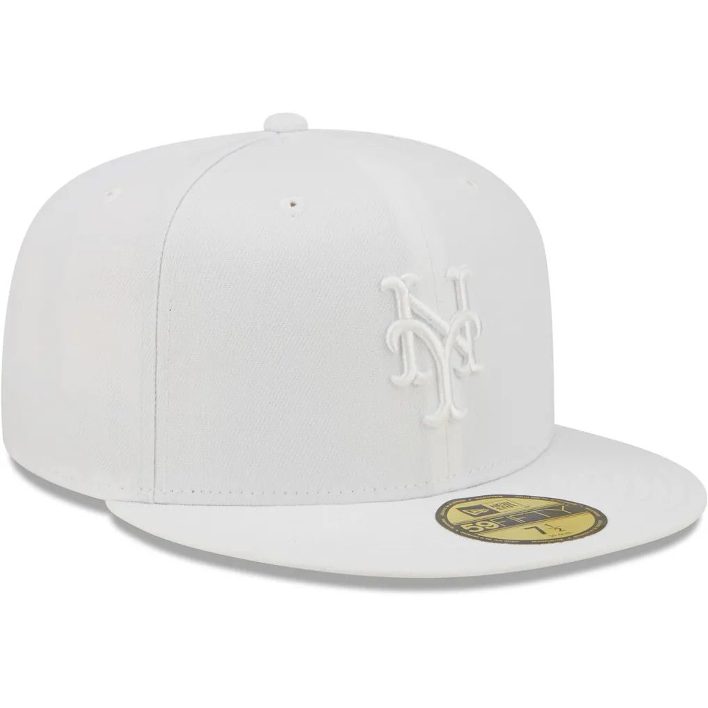 New York Mets New Era White on White 59FIFTY Fitted Hat