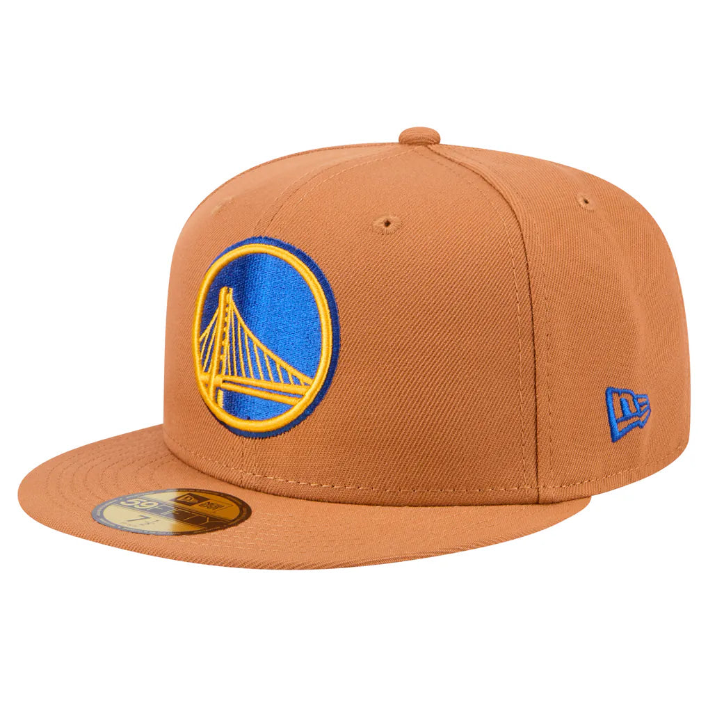 New Era Golden State Warriors Color Pack 59FIFTY Fitted Hat - Tan Techwosell