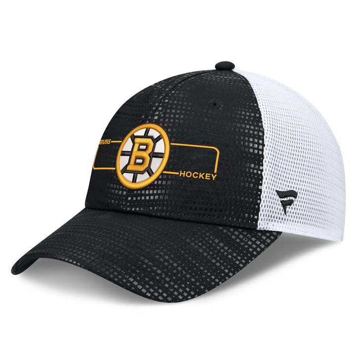 Boston Bruins Fanatics Authentic Pro Rink Boxed Logo Trucker Hat - Black