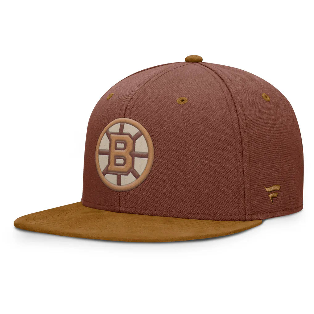 Boston Bruins Fanatics Fall Leaves Acreage Snapback Hat - Brown Techwosell