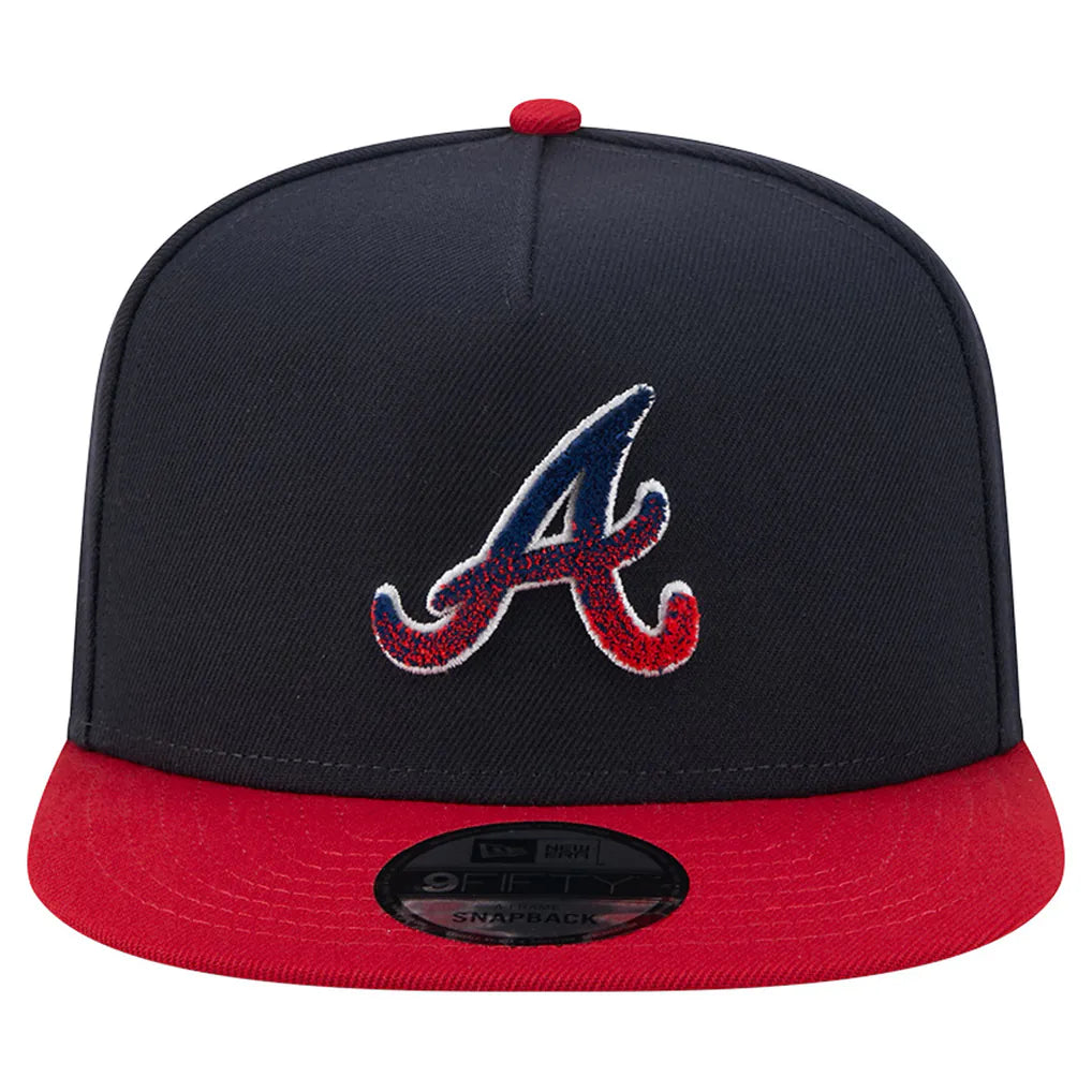 Atlanta Braves New Era Chenille Gradient A-Frame 9FIFTY Snapback Hat - Navy/Red