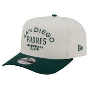 San Diego Padres New Era Chrome A-Frame 9FIFTY Snapback Hat - Cream/Dark Green Techwosell