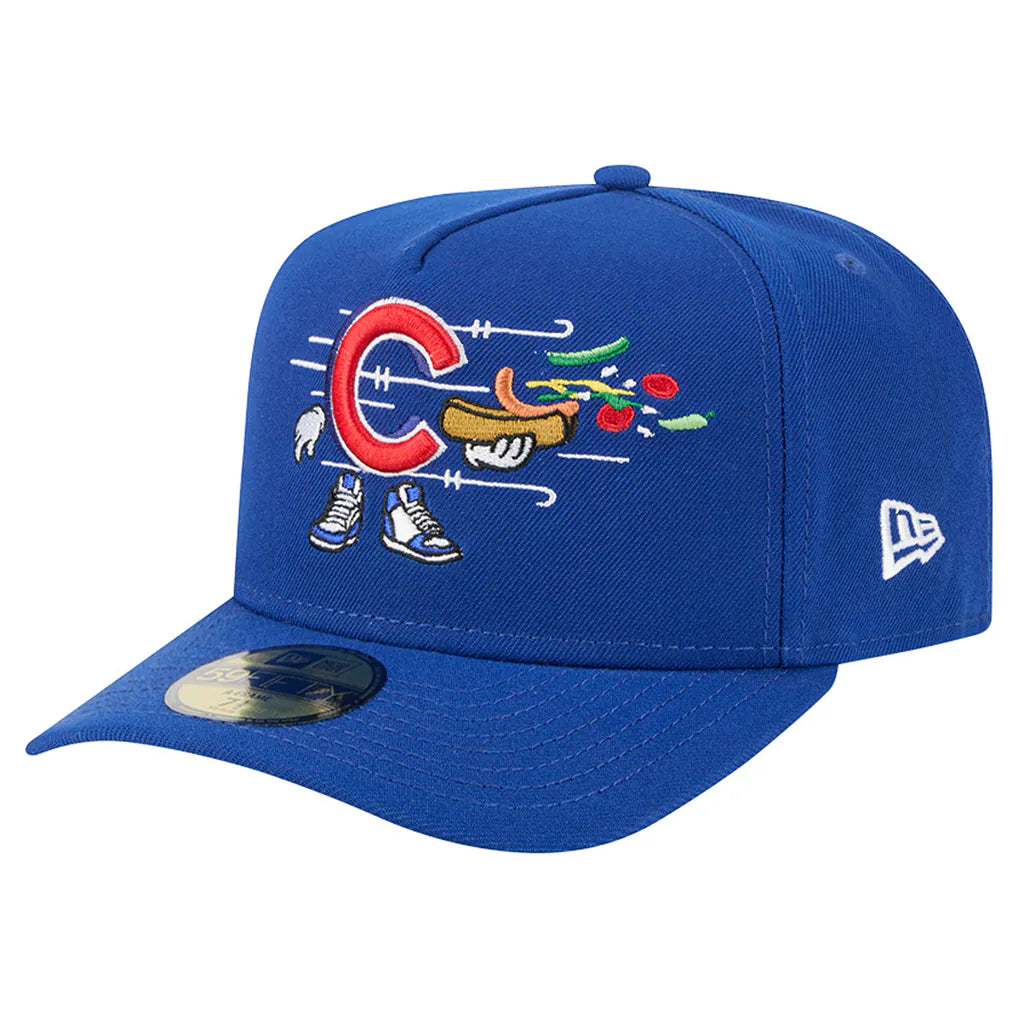 Chicago Cubs New Era Cartoon A-Frame 59FIFTY Fitted Hat - Blue