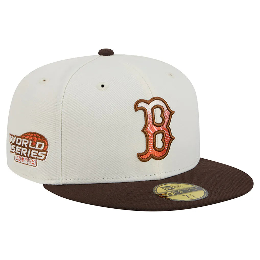 Boston Red Sox New Era Pumpkin Spice 59FIFTY Fitted Hat - Natural/Brown Techwosell