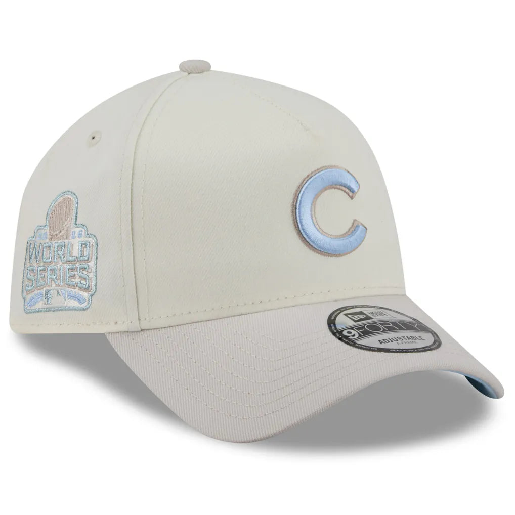 Chicago Cubs New Era Crisp Equinox World Series 9FORTY A-Frame Adjustable Hat - Natural Techwosell