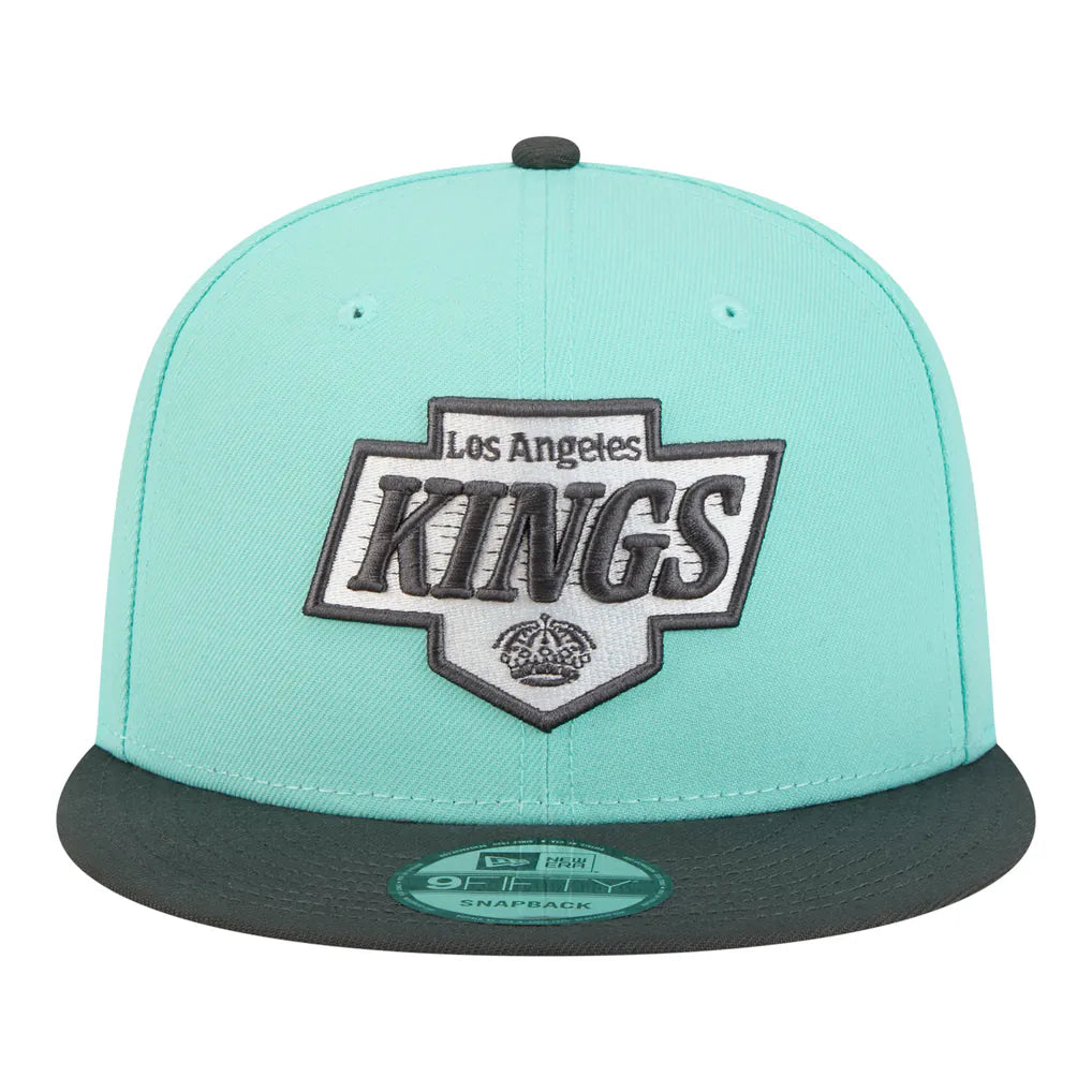 Los Angeles Kings New Era Two-Tone Color Pack 9FIFTY Snapback Hat - Turquoise/Charcoal Techwosell