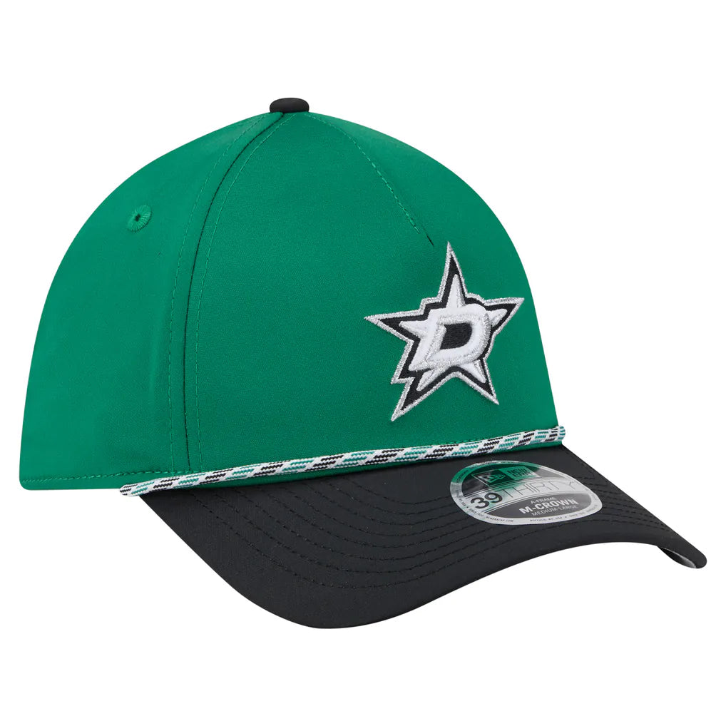 Dallas Stars New Era 2-Tone Featherweight 39THIRTY A-Frame M-Crown Flex Hat - Kelly Green/Black