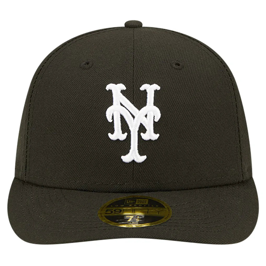 New York Mets New Era Low Profile 59FIFTY Fitted Hat - Black Techwosell