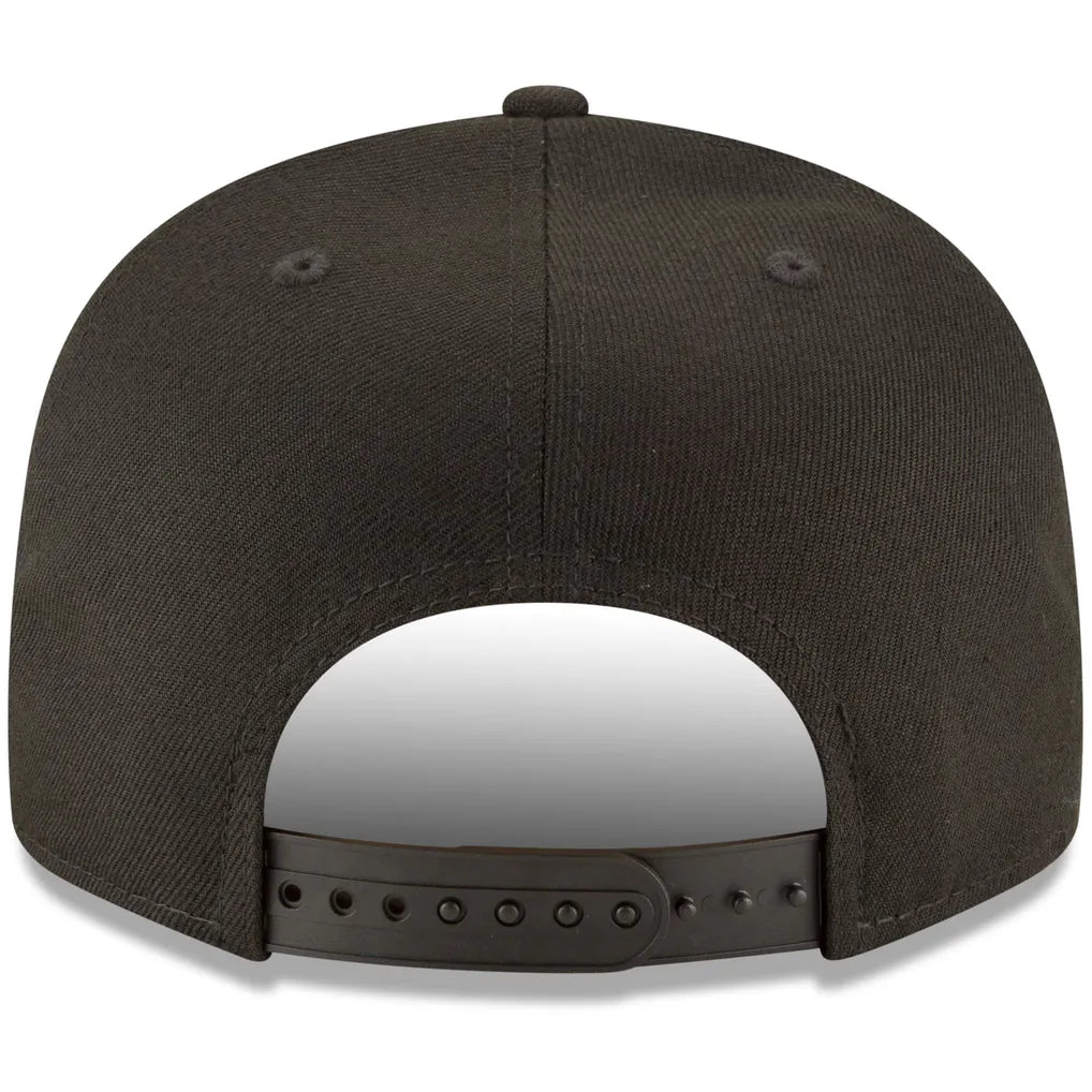 New York Mets New Era Black on Black 9FIFTY Team Snapback Adjustable Hat - Black