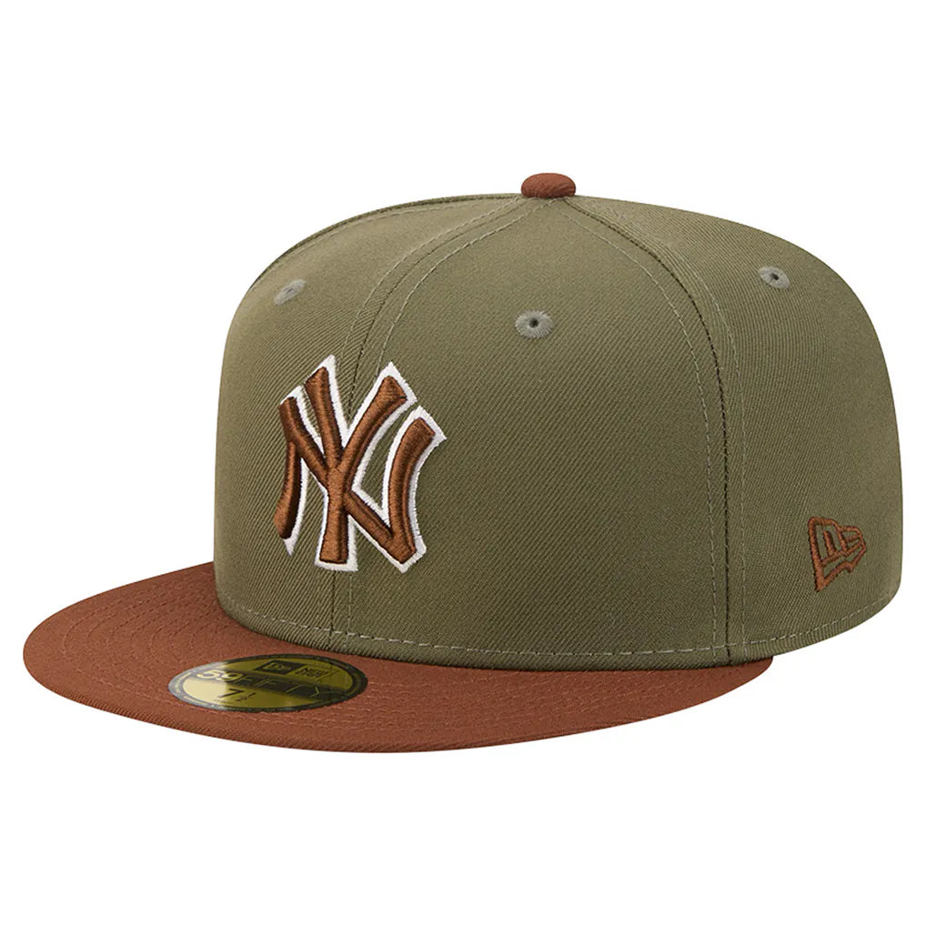 New York Yankees New Era Color Pack 59FIFTY Fitted Hat - Olive/Brown Techwosell