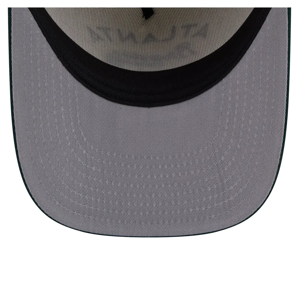 Atlanta Braves New Era Chrome A-Frame 9FIFTY Snapback Hat - Cream/Dark Green